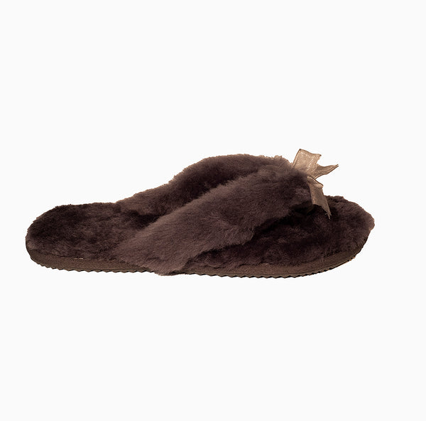 Front Bow UGG Slipper  Brown