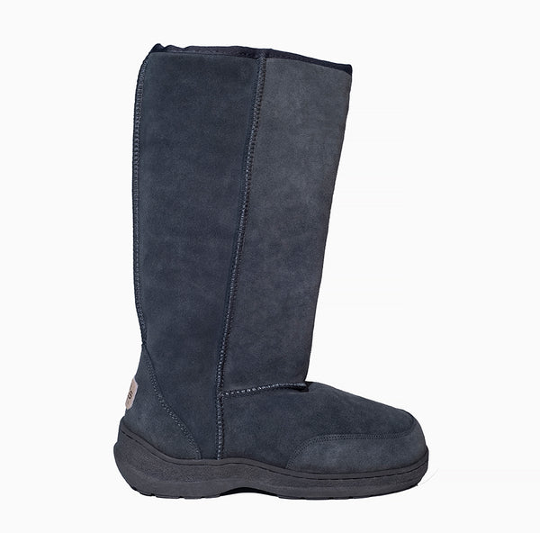 Classic Tall 14" UGG with side laces and stitched sole Grey