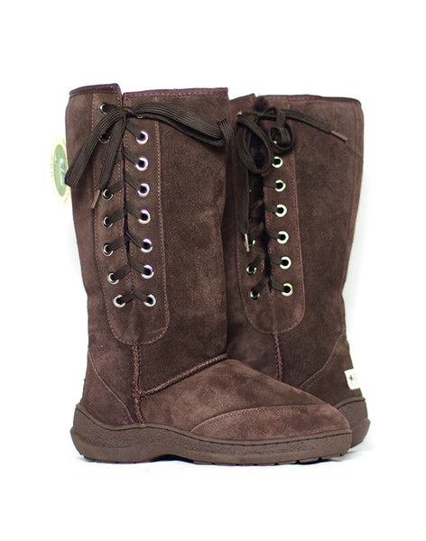 Millers Classic Tall 14" UGG with side laces and stitched sole Brown