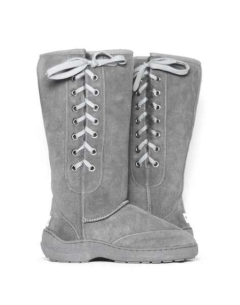 Millers Classic Tall 14" UGG with side laces and stitched sole Grey